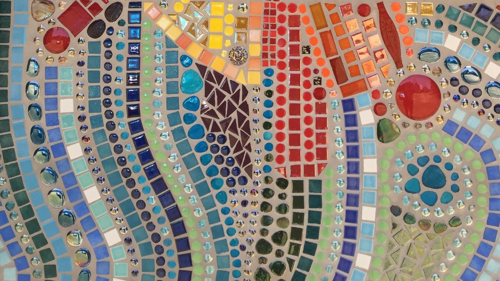 Coloured tile mosaic banner image