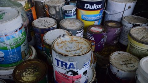 Old cans of paint.