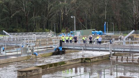 Council team members at the Batemans Bay sewerage upgrade site.