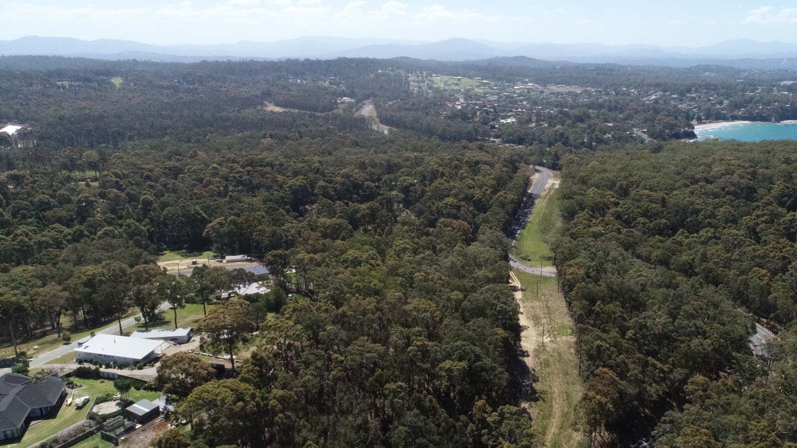 Aerial view of bushfire prone land in Eurobodalla Shire banner image