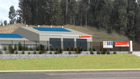 Artist's impression of the planned new SES and RFS headquarters building at Surf Beach, Batemans Bay.